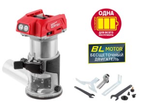 Аккум. фрезер кромочный WORTEX CMM 1835 в кор. ALL1 (18.0 В, БЕСЩЕТОЧНЫЙ ДВИГАТЕЛЬ, БЕЗ АККУМУЛЯТОРА И ЗУ, цанга 6/8 мм, 10000-30000 об/мин, регул. об (CMM183502629)