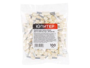 Наконечник-гильза НШвИ 10,0-12 (E10-12) (100 шт) Юпитер (с изолированным фланцем) (ЮПИТЕР) (JP7205-10)