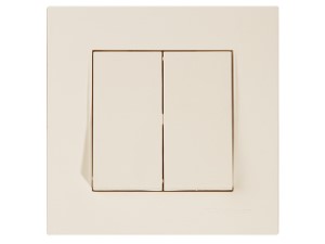 Выключатель 2-клав. (скрытый, винт. зажим) кремовый, RITA, MUTLUSAN (10 A, 250 V, IP 20) (2220 402 0202)