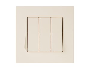 Выключатель 3-клав. (скрытый, винт. зажим) кремовый, RITA, MUTLUSAN (10 A, 250 V, IP 20) (2220 409 0202)