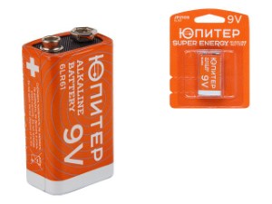 Батарейка 6LR61 (6LF22) 9V alkaline 1шт. ЮПИТЕР (крона) (JP2105)