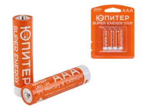 Батарейка AAA LR03 1,5V alkaline 4шт. ЮПИТЕР (JP2102)