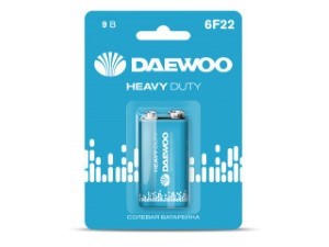 Батарейка 6F22 9V солевая крона DAEWOO Heavy Duty (5029217)