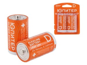 Батарейка D LR20 1,5V alkaline 2шт. ЮПИТЕР (JP2104)