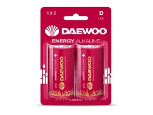 Батарейка D LR20EA-2B 1,5V alkaline 2021 BL-2шт DAEWOO ENERGY (5030022)