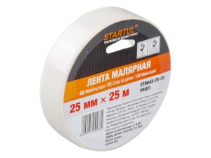 Лента малярная 25ммх25м STARTUL PROFI (ST9043-25-25), белая (ST9043-25-25)