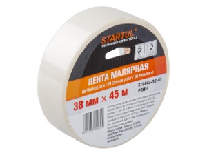 Лента малярная 38ммх45м STARTUL PROFI (ST9043-38-45), белая (ST9043-38-45)