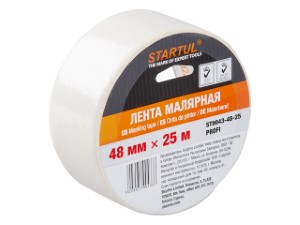 Лента малярная 48ммх25м STARTUL PROFI (ST9043-48-25), белая (ST9043-48-25)