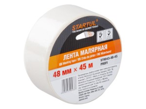 Лента малярная 48ммх45м STARTUL PROFI (ST9043-48-45), белая (ST9043-48-45)