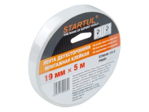 Лента двухсторонняя монтажная клейк. 19ммх5м STARTUL PROFI (ST9048-19-5) (ST9048-19-5)