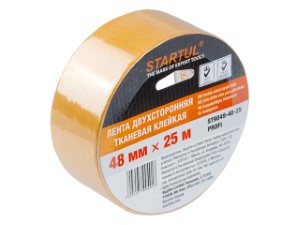Лента двухсторонняя тканевая клейк. 48ммх25м STARTUL PROFI (ST9049-48-25) (ST9049-48-25)