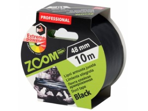 Лента армированная клейкая 48ммх10м ZOOM (черная 250 мкм) (02-5-4-005)