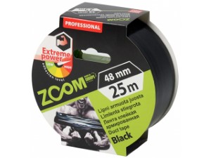 Лента армированная клейкая 48ммх25м ZOOM (черная 250 мкм) (02-5-4-006)