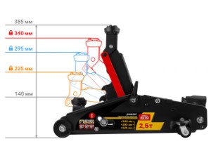 Домкрат подкатной 2,5т h385 с фиксатором STARTUL AUTO (ST8014-06) (h min 140мм, h max 385мм) (ST8014-06)