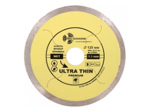 Алмазный круг 125х22,23 мм по керамике сплошн.ультратонкий Hot Press (Trio-Diamond) (UTW502)