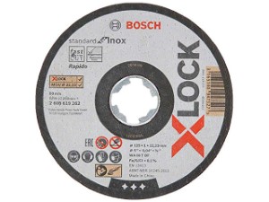 Круг отрезной 125х1.0x22.2 мм для нерж. стали X-LOCK Standard for Inox BOSCH ( прямой; подходит для всех типов УШМ) (2608619262)