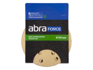 Шлифлист 150мм круг P320 бумага, 5 шт., самосцепл. (15 отв.) Abraforce (90365)