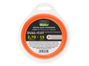 Леска ф 2.7 мм х 15 м кругл. сеч. DUAL-CUT STARTUL GARDEN (с высокопрочной сердцевиной) (ST6067-27)