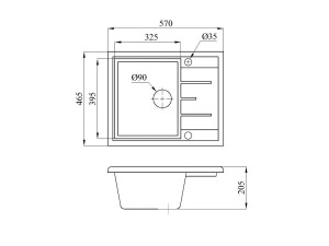 Мойка кухонная из искусственного камня PLATINUM гранит 570х465 мм, AV Engineering (AV765495PGTA) Мойка кухонная из искусственного камня PLATINUM гранит 570х465 мм, AV Engineering (AV765495PGTA)