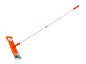 Швабра для пола с насадкой из шенилла, оранжевая, PERFECTO LINEA (Телескопическая рукоятка 67-120 см) (43-401014)