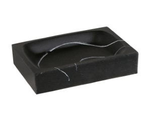 Мыльница MARBLE, черная, PERFECTO LINEA (Композитный материал: полирезин под натуральный камень) (35-000014)