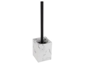 Ершик с подставкой MARBLE, белый, PERFECTO LINEA (Композитный материал: полирезин под натуральный камень) (35-000005)