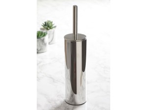Ершик с подставкой, нержавеющая сталь, PERFECTO LINEA (Закрытый комплект, который скрывает от посетителя санузла натекшую с ершика воду и щетку.) (22-101101)
