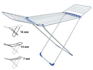 Сушилка для белья напольная, 18м, серия Gloria, бело-голубая, PERFECTO LINEA (Сушильное полотно - 18 метров, размер 176х55х92.)