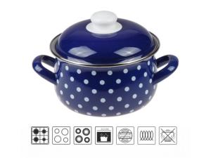 Кастрюля стальная эмалированная, 2.1 л, серия Горошек, PERFECTO LINEA (подходит для всех типов плит, включая индукцию)