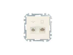 Розетка 2-ая комби телефонная+компьютерная (скрытая) бежевая, Стиль, BYLECTRICA