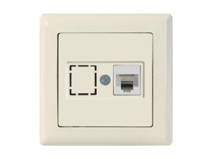 Розетка компьютерная 1xRJ45 (Cat6, скрытая) кремовая, DARIA, MUTLUSAN ((RJ 45)   8-pin, соединения типа 568A или 568B)