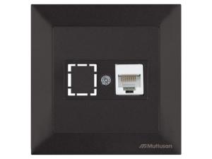 Розетка компьютерная 1xRJ45 (Cat5e, скрытая) черная, DARIA, MUTLUSAN ((RJ 45)   8-pin, соединения типа 568A или 568B)