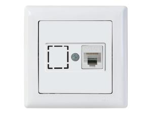 Розетка компьютерная 1xRJ45 (Cat6, скрытая) белая, DARIA, MUTLUSAN ((RJ 45)   8-pin, соединения типа 568A или 568B)