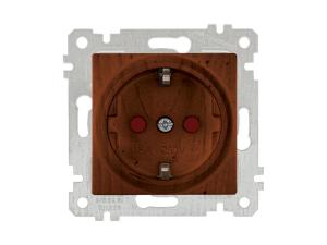 Розетка 1-ая (скрытая, без рамки, с/з, шторки) орех, RITA, MUTLUSAN (16 A, 250 V, IP 20)