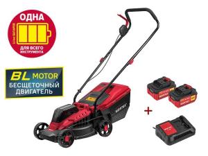 Газонокосилка аккумуляторная WORTEX CLM 3336 с акб и зу  ALL1 МЕГА АКЦИЯ (36.0 В (2х18 В),2 акк. 4.0 Ач Li-ion , бесщет. двиг., шир. 330 мм, выс. 30-7