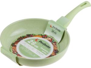 Сковорода ф 26х5.8 см, алюм., антиприг. покр., серия Cook&Fun, зеленая, PERFECTO LINEA