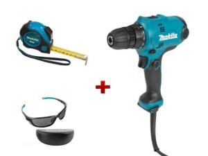 Дрель-шуруповерт MAKITA DF 0300 в кор. + АКЦИЯ рулетка и защитные очки (320 Вт, патрон ЗВП, 2 скор. + АКЦИЯ рулетка и защитные очки)