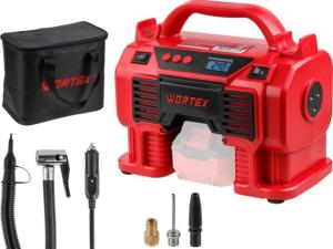 Аккум. компрессор WORTEX CTI 1810 в кор. ALL1 XLT SOLO 18 В, 11 бар, 9/360 л/мин (160 PSI / 1100 кПа, цифровой манометр, 790 мм шланг, подсветка)