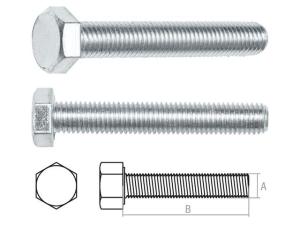 Болт М20х200 мм шестигр., цинк, кл.пр. 5.8, DIN 933 STARFIX