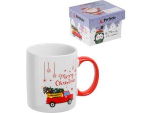 Кружка керамическая, в кор., 350 мл., MERRY CHRISTMAS-3, PERFECTO LINEA